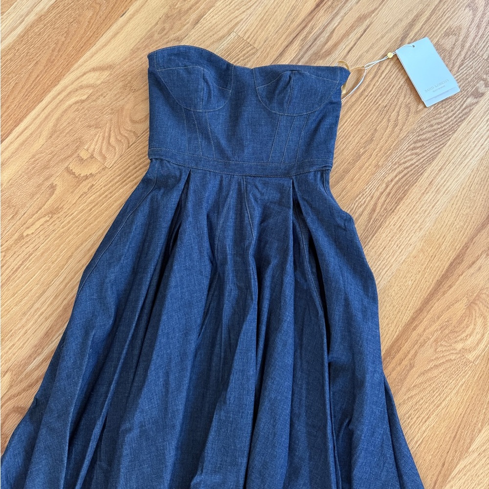 Saiid Kobeisy Denim Strapless Dress - Picture 2 of 3